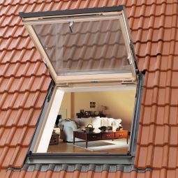 Sortie de secours/fenêtre à projection VELUX GTL 3070 bois THERMO Double vitrage standard