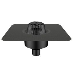 Avaloir vertical Flavent Klöber Pro évacuation d'eau, ventilation toit plat avec membrane bitumée soudage d'une membrane bitumée, aérateur et extracteur d'air en deux parties, 50x50 cm