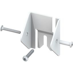 Support d'élément universel pour poteaux blanc TraumGarten clôture d'occultation LONGLIFE lot de 3, thermolaqué, pour la fixation de clôtures d'occultation et de jardin sur poteaux métalliques