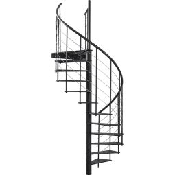 Minka escalier colimaçon Milano noir escalier en spirale Inclus rampe en métal, pour une hauteur d´étage maximale de 300 cm