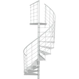 Minka escalier colimaçon Milano blanc escalier en spirale Inclus rampe en métal, pour une hauteur d´étage maximale de 300 cm