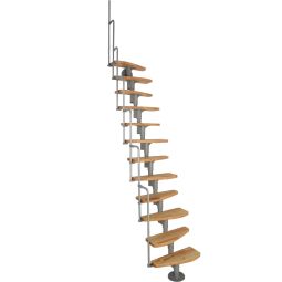 Minka escalier modulaire MONACO avec limon central rampe métallique incluse, hauteur entre étages max. 294 cm