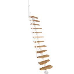 Minka escalier compact Monaco blanc escalier gain de place inclus garde-corps en acier, jusqu'à une hauteur d'étage de 294 cm