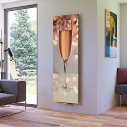 Couvercle De Radiateur En Verre Trempé Imprimé Motif Cappuccino - Premier Range - Largeur Ajustable