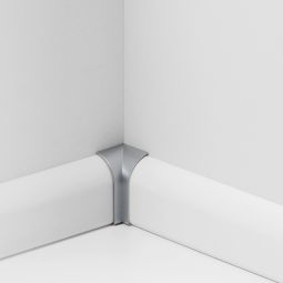 Parador coins rentrants pour plinthe type-2 optique alu 2 pièces, convient pour plinthes type SL2, SL3, SL4, SL6 et SL18
