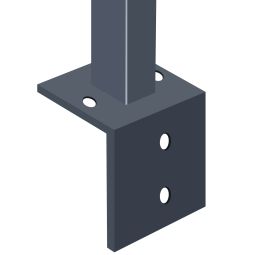 Poteau avec plaque angulaire soudée à cheviller, grillage double Wellker différentes hauteurs, baguette de recouvrement gris anthracite inclus