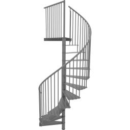 Minka escalier colimaçon Portofino gris escalier en spirale Inclus rampe en PVC de haute qualité, pour une hauteur d´étage maximale de 300 cm