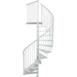 Minka escalier colimaçon Portofino blanc escalier en spirale Inclus rampe en PVC de haute qualité, pour une hauteur d´étage maximale de 300 cm