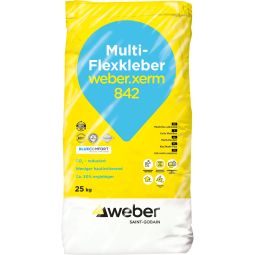 weber colle carrelage weber.xerm 842 multi-flex gris argent convient pour mur, sol et chauffage par le sol