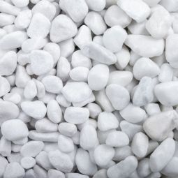 Gravillons Blanc neige tambouriné différentes granulométries au choix