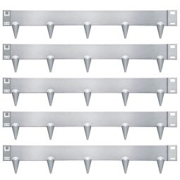 Bordure de pelouse en acier galvanisé, Wellker, coloris argent, bordure de parterre de 15 cm de hauteur, longueur 1075 mm, 5 pièces par lot