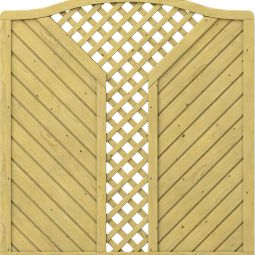 TraumGarten Panneau Brise-vue GADA en bois avec couronne et en V grillagé Bois d'épicéa massif de petite taille (kdi), grande stabilité, 179 x 179 (193) cm