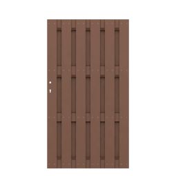 Portail panneau brise-vue composite , TraumGarten JUMBO WPC, marron 98x179cm, sens d'ouverture sélectionnable