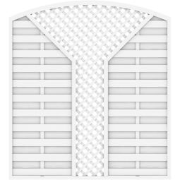 TraumGarten Clôture occultante LONGLIFE ROMO Blanc treillage en V Matière plastique de haute qualité pour fenêtres, résistante à la lumière et aux intempéries, 180x180 (196) cm