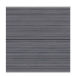 Panneau brise-vue composite gris, TraumGarten SYSTEM WPC PLATINUM XL, profil argent dimensions max. 178x183 cm (Lxh), kit consistent de 6 plinthes profilées et 2 profils de finitions