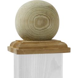 Capuchon de poteau boule bois TraumGarten clôture brise-vue Design et protection contre les intempéries pour tous les poteaux en bois 90x90 mm
