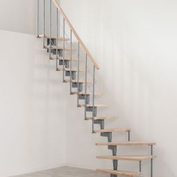 Escalier compact Minka STYLE hêtre tournant installation flexible, jusqu'hauteur entre étages max. 304 cm