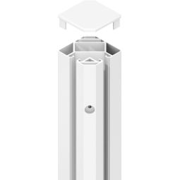 TraumGarten Poteau de serrage d'angle pour clôture d'occultation SYSTEM blanc pour le montage en angle des panneaux de clôture SYSTEM, différentes hauteurs