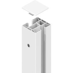 TraumGarten clôture brise-vue SYSTEM poteau de serrage blanc Poteau universel pour le montage de tous les panneaux de clôture SYSTEM, différentes tailles