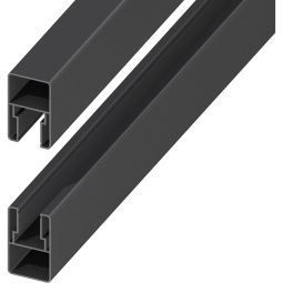 TraumGarten Adaptateurs verticaux pour brise-vue SYSTEM – kit de 2 – Anthracite pour le montage vertical des panneaux de clôture SYSTEM WPC ou SYSTEM ALU
