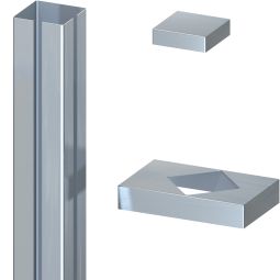 Habillage inox pour poteau d'angle 192,5cm, TraumGarten SYSTEM habillage approprié pour poteau d'angle TraumGarten SYSTEM