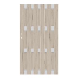 Portail panneau brise-vue, TraumGarten JUMBO bois composite ALU sable 98x179cm, sens d'ouverture sélectionnable