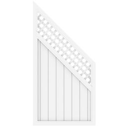 Panneau brise-vue, TraumGarten LONGLIFE RIVA blanc avec treillis, raccordement 90x180 sur 90cm, pvc de fenêtre revêtu, lavable