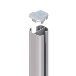 Poteau d'angle rainuré à visser, TraumGarten SYSTEM argent support de poteau inclus, angle 75-180°