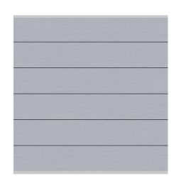 Panneau brise-vue composite, TraumGarten SYSTEM WPC XL gris, profil argent dimensions (Lxh): 178x183cm, kit de 6 lames simples et 2 profils de finitions