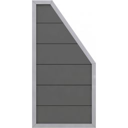 Panneau brise-vue bois composite, TraumGarten DESIGN anthracite, raccordement Cadre aluminium thermolaqué 66x40mm