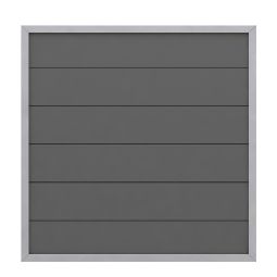 Panneau brise-vue bois composite, TraumGarten DESIGN anthracite Cadre aluminium thermolaqué 66x40mm, différentes tailles 