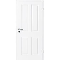 Porte de chambre blanche type 20/04 laquée, Kilsgaard avec fraisage de la surface et insert en bois massif de haute qualité, blanche claire similaire à RAL 9010