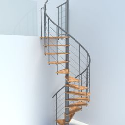 Minka escalier colimaçon Venezia Smart gris escalier en spirale main courante en PVC incluse, différentes largeurs