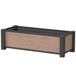 Jardinière bois composite amande 120x40x40cm Insert en pvc pour plantation inclus