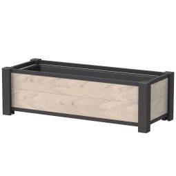 Jardinière bois composite sable 120x40x40 cm Insert en pvc pour plantation inclus