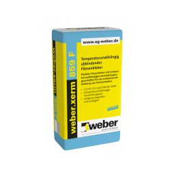 weber Colle carrelage weber.xerm 859 F - colle insensible à la température Idéale pour les grands formats au sol, adaptée aux surfaces chauffées, également pour balcons et terrasses, sac de 25 kg