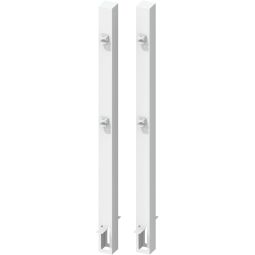 TraumGarten Ensemble de poteaux de portail pour double portail de clôture CARA, blanc Lot de 2 à sceller dans le béton, avec gonds soudés, pour hauteur de portail 70 cm