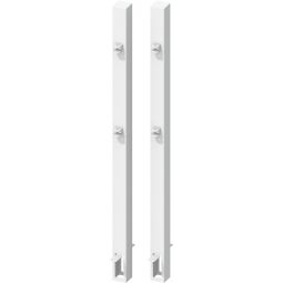TraumGarten Ensemble de poteaux de portail pour double portail CLEO blanc lot de 2 à sceller, incl. gonds soudés, pour hauteur de portail 85 cm