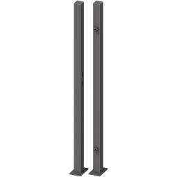 Kit poteaux porte anthracite, TraumGarten avec plaque de base soudés à visser