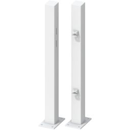 TraumGarten Ensemble de poteaux de portail pour portillon CLEO blanc, à visser lot de 2, incl. gonds soudés, pour hauteur de portail 85 cm