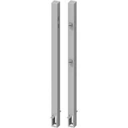 TraumGarten Ensemble universel de 2 poteaux de portail en métal pour clôture pare-vue - Argenté Un 