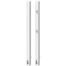 TraumGarten Ensemble de poteaux de portail pour portillon CLEO blanc, à sceller dans le béton lot de 2, incl. gonds soudés, pour hauteur de portail 85 cm
