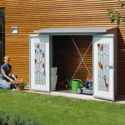 Abri bûches Biohort WoodStock argent 8