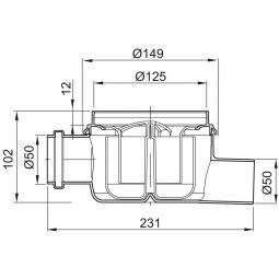 Corps d'avaloir en plastique horizontal, 3