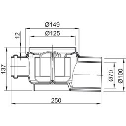 Corps d'avaloir en plastique horizontal, 4