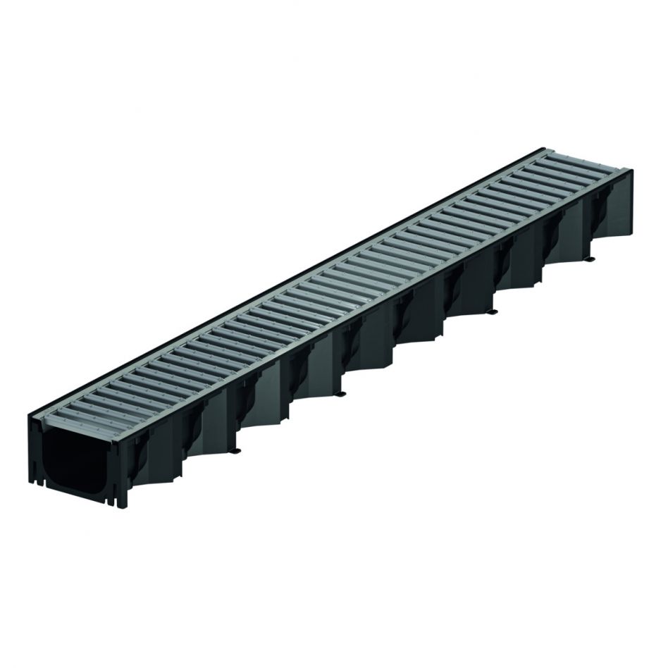 Grille pour caniveau de drainage extérieur 75 mm acier galvanisé