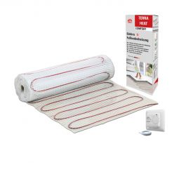 Kit standard plancher chauffant électrique Terraheat Comfort  Convient pour les carreaux et les sols en pierre naturelle, économe en énergie et sans entretien, y compris thermostat analogique