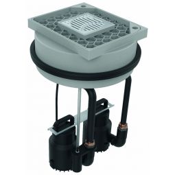 Rehausse et kit de pompe ACO Sinkamat duo Salt avec commande, couvercle pour eaux grises 