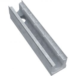 Caniveau de drainage BIRCOsir 100 Nr. 0/0, sans pente, avec évacuation DN 110 Caniveau de drainage en béton pour charges lourdes, avec cadre massif en acier de 4 mm galvanisé à chaud et joint de sécurité