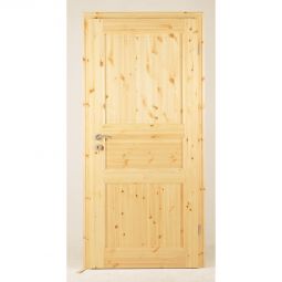 Porte de chambre avec huisserie, type 02/03 bois de pin laqué, Kilsgaard facile à configurer, cadre profilé et panneau de porte avec chant d'angle en bois massif